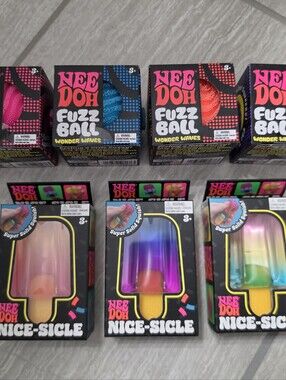 NeeDoh Bundle - Nice-Sicle, Fuzz Ball Wonder Waves, 7 TOTAL HARD-TO-FIND PIECES